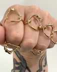 Life in Circle Ring in Gold-Plated Sterling Silver Jewelry for Women