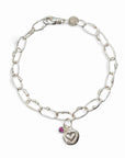 Melty Sterling Chain Heart Bracelet