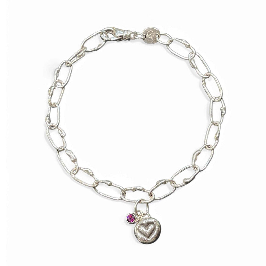 Melty Sterling Chain Heart Bracelet