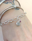 Melty Sterling Chain Heart Bracelet