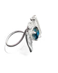 Sterling Silver Maru Ribbon London Blue Topaz Ring