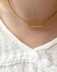 Gold Diamond Bar Necklace