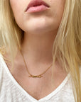 Gold Diamond Bar Necklace