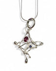 Sculpture Sterling Rhodolite and Iolite Pendant