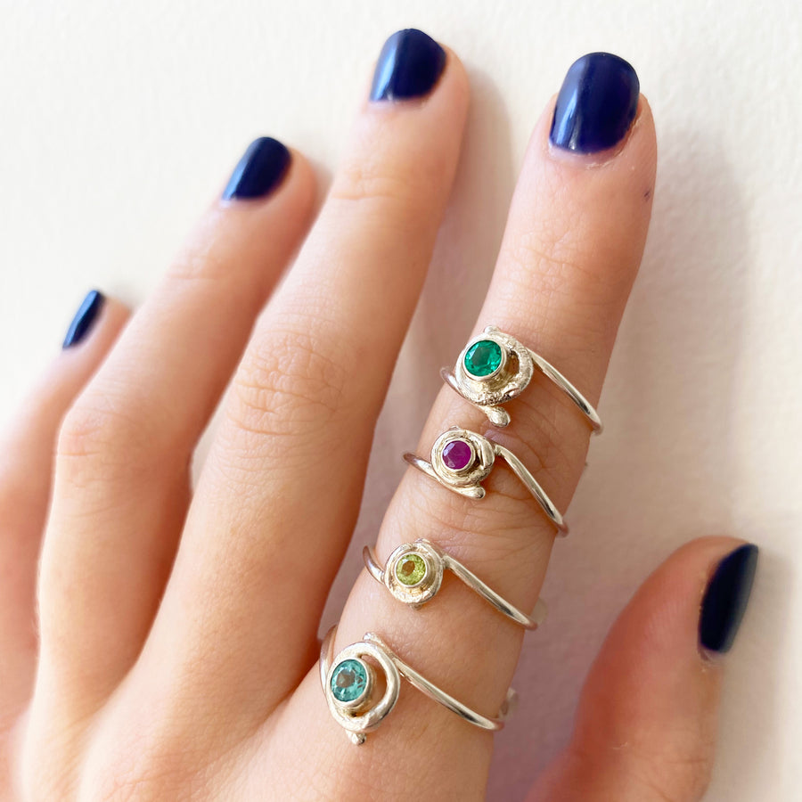 Spark Sterling Emerald Ring