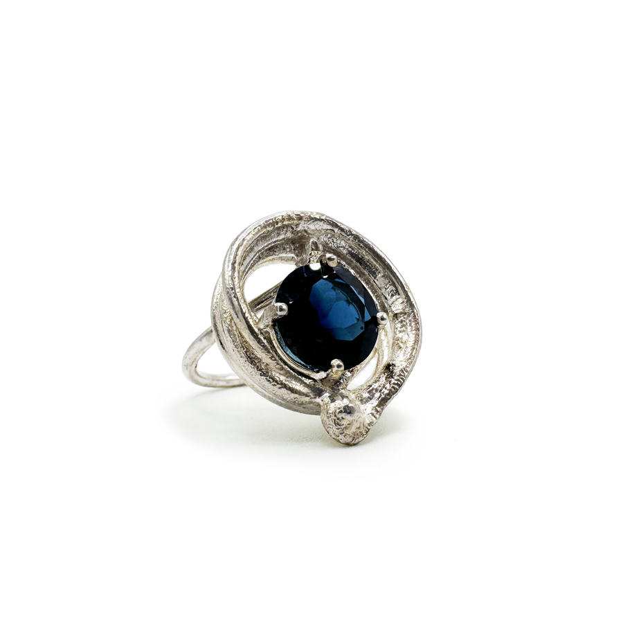 London Blue Sculpture Ring