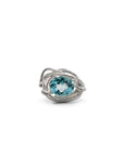 Sculpture Ring - Sterling Silver, Blue Topaz