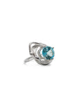 Sculpture Ring - Sterling Silver, Blue Topaz