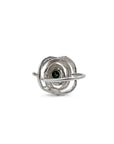 Sculpture Ring - Sterling Silver, Green Moissanite