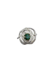 Sculpture Ring - Sterling Silver, Green Moissanite