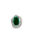 Sculpture Ring - Sterling Silver, Green Onyx