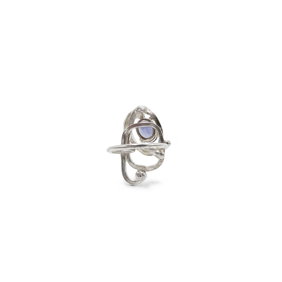 Sculpture Ring - Sterling Silver, Blue Iolite