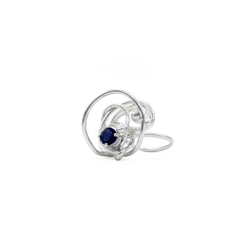Sterling Silver Iolite Sculpture Ring