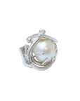 Sterling Silver Pearl Sculpture Ring