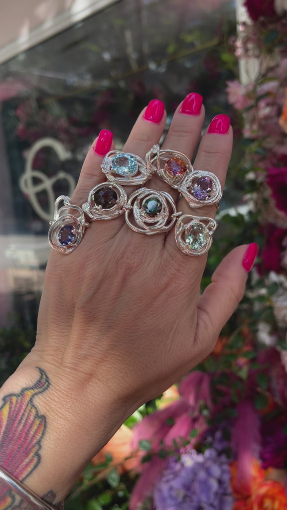 Sculpture Rings Sparkling in Sunlight