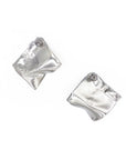 Maru Square Ribbon Sterling Silver Earrings