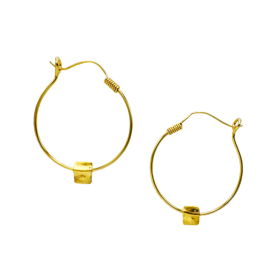 Maru Ribbon Hoop Earrings - Small