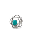 Sculpture Ring - Sterling Silver, Turquoise