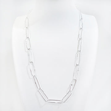 Lightweight Paperclip Link Chain Sterling Silver or Gold Vermeil - 21"